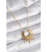 Gold Renk Güneş Model Vintage Kadın Kolye - BKO9521-ST