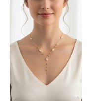 925 Ayar Papatya Silver özel tasarım incili dorica kolye.rose.gold.rodaj
