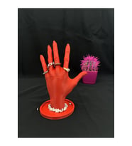 Kırmızı 18 CM Dekoratif Beyaz El Takı Mankeni, Yüzük Standı, Ürün Sergileme Standı, Organizer