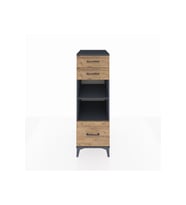 Kronos Dolap 2 Raflı 3 Çekmeceli 44x59x134 Antrasit-Çam