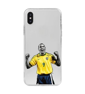 Iphone X ve XS Uyumlu Ronaldo Nazario Futbol Tasarımlı Şeffaf Telefon Kılıfı