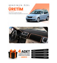 SKODA ROOMSTAR (2006-2015) Uyumlu Torpido Koruma Örtüsü Oto Kılıfı - Siyah Kahverengi