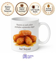 Tulumba Tatlısı Temalı Baskılı Kupa Bardak Hediye Porselen Mug