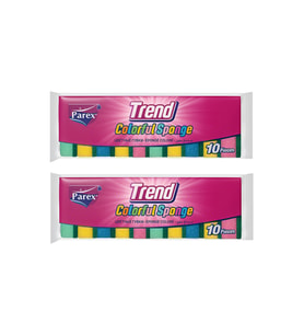 Trend 10'lu Rengarenk Düz Sünger İkili Paket