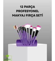 Ultra Yumuşak 12’li Makyaj Fırça Seti – Dökülme Yapmaz, Dalin Şampuan ile Temizlenebilir