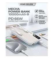 10000mAh Powerbank 66W Hızlı Şarj Dahili Kablolu Taşınabilir Şarj Cihazı
