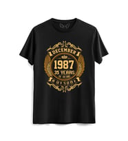 Vintage Gold Awesome Series December 1987 Siyah Tshirt