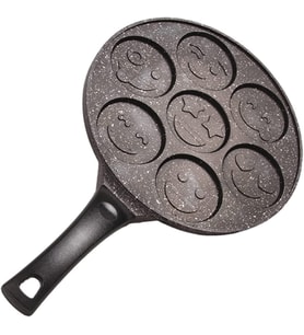 Lexroo Granit Yüz Emojili Pankek Tava 28 Cm Döküm Granit Pankek Tavası