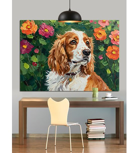 Uysal Görünümlü Cocker Spaniel Köpeği Dekoratif Kanvas - Mdf Ahşap Tablo