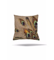 Kuş Tüyü Batik Gizli Kahverengi Fermuarlı Yastık Kılıfı Kırlent Kılıfı Koltuk Yastık Kılıfı (Yeşil)