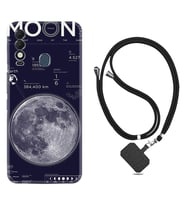 Tecno Spark 8T Kılıf Resimli Boyun Askılı İpli Desenli Silikon Moon info 1424
