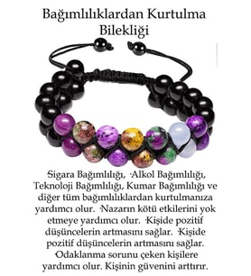 Sertifikalı Doğal Taş Bağımlılıklardan Kurtulma Bilekliği (Çok Renkli)