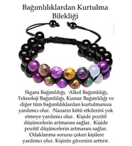 Sertifikalı Doğal Taş Bağımlılıklardan Kurtulma Bilekliği (Çok Renkli)