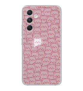 Samsung Galaxy A54 Uyumlu Cute Pink Pig Tasarımlı Şeffaf Telefon Kılıfı