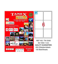 TANEX 2006 LASER ETİKET 99x93mm 6x100 600 ADET
