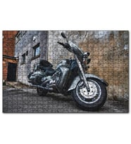 Cakapuzzle Eski Binalar ve Harley Davidson  Puzzle Yapboz MDF (Ahşap) (120 Parça)