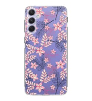 Samsung Galaxy A54  Kamera korumalı Kapak Floral Kırmızı Tasarımlı  Şeffaf Kılıf