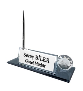 Kişiye Özel Tasarım Kristal İsimlik Ofis İsimlik Yönetici İsimlik Masaüstü İsimlik