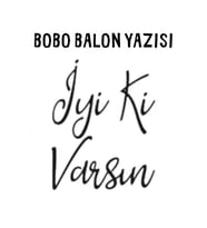Bobo Balon Yazısı – Renkli Transfer Folyo Yazı İyi Ki Varsın-Siyah