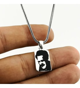 Nazım Hikmet 925 Ayar  Gümüş Erkek Kolye