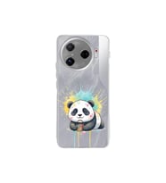 Tecno Camon 30 Pro 5G ile Uyumlu Splash Panda Tasarımlı Şeffaf Silikon Kılıf