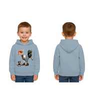 Unisex Brainrot Baskılı Çocuk Swaetshirt Kapüşonlu 3 İplik Şardonlu (Mavi)
