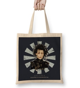Edward Scissorhands Retro Japanese Bez Çanta Uzun Saplı