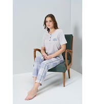 Gd Goldoremi 1853 Kadın Kısa Kollu Ekoseli Pijama Takım