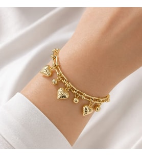 CM Jewelry Kalp Charm Bileklik – Gold Zincir Şık Kadın Model