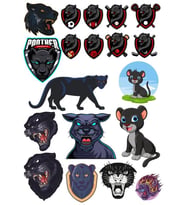 Panter Sticker Set -3 17 Parça Telefon, Tablet, Defter, Laptop Sticker