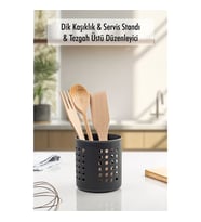 Füme Silindir Dik Kaşıklık & Tezgah Üstü Düzenleyici & Servis Standı