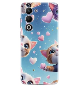 Oppo A5 Kılıf Boutique Baskılı Resimli Kalp ve Kedi Pcode -035