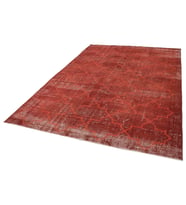 Kırmızı Halı Vintage Stil Geometrik Desenli El Dokuma Salon Halısı Dekoratif Yatak Odası