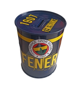 Fenerbahçe Metal Kumbara Orta Boy Orjinal Lisanslı 1 Adet FB Kumbara Taraftar Kumbara Sarı Kanarya 12x9 cm (Sarı-Lacivert)