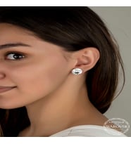 Swarovski Crystal Taşlı Gümüş Çivili Kadın Küpe