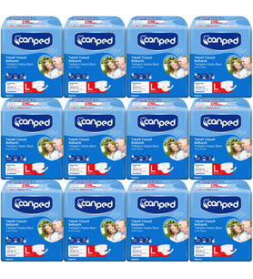 Canped Hasta Bezi Yetişkin Bel Bantlı Tekstil Yüzey L - Büyük - Large 168 Adet (12PK*14)