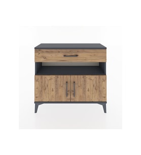 Arges Şifonyer 2 Raflı Tek Çekmeceli 2 Kapaklı 88x30x80 Antrasit-Çam