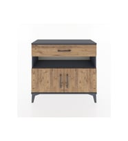Arges Şifonyer 2 Raflı Tek Çekmeceli 2 Kapaklı 88x30x80 Antrasit-Çam