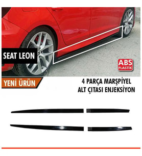 Seat Leon Mk3 Marşpiyel Çıtası Sağ Sol 4 Parça ABS 2012-2020 Arası (Siyah)