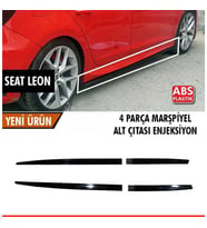 Seat Leon Mk3 Marşpiyel Çıtası Sağ Sol 4 Parça ABS 2012-2020 Arası (Siyah)