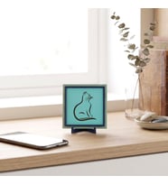 Modern Çizgilerle Kedi Objesi, Sevdikleriniz İçin Çok Özel ve Kalıcı Bir Armağan 10x10 cm