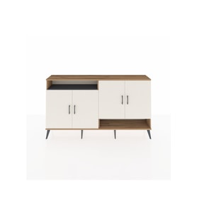 Arges Konsol 6 Raflı 4 Kapaklı 176x30x99 Çam-Aytaşı/Antrasit