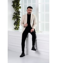 SİR SLİMFİT ERKEK KAŞE KABAN (Krem)