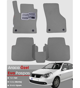 RENAULT SYMBOL 2 (2008-2012) Uyumlu EVA Paspas Tam Set–Oto Paspas,Araca Özel,Kolay Montaj