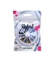 Elegant Touch Stylist Nail Art Taş Seti Siyah-Sarı Farklı Desenlerde 240 Adet