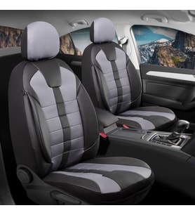 Renault Clio 4 Sport Tourer Uyumlu Lüx Deri Detaylı Oto Koltuk Kılıfı Ön Arka Takım Vista Serisi FÜME