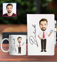 Kişiye Özel Karikatür Tasarım Defter Kalem Kupa Hediye Seti 96309