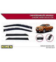 Nissan Navara Kromlu Cam Rüzgarlığı Niken 2015+ (Beyaz)