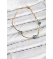 316L Çelik Gold Renkli Nazar Boncuk Model Kadın Bileklik - TJ-BB8164