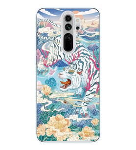 Redmi Note 8 Pro Uyumlu Kaplan Tasarımlı Şeffaf Telefon Kılıfı